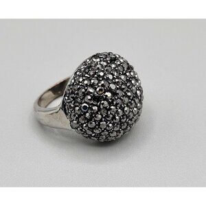 Hematite Encrusted Dome Shaped Fashion Statement Ring Size 6.25